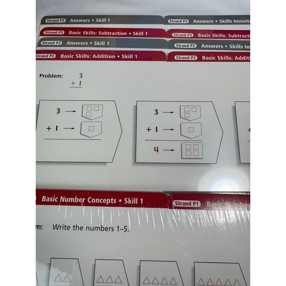 Houghton Mifflin Math Steps Computational Skills Tutorial Kit Levels 1-2 K-2 VTG